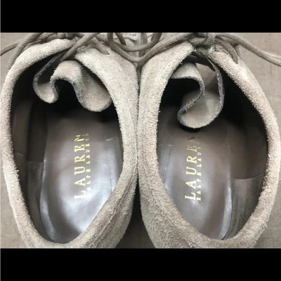 Lauren Ralph Lauren Denver Women's Chukka Tan Brown Suede Leather Wedge Size 9B - Picture 13 of 16